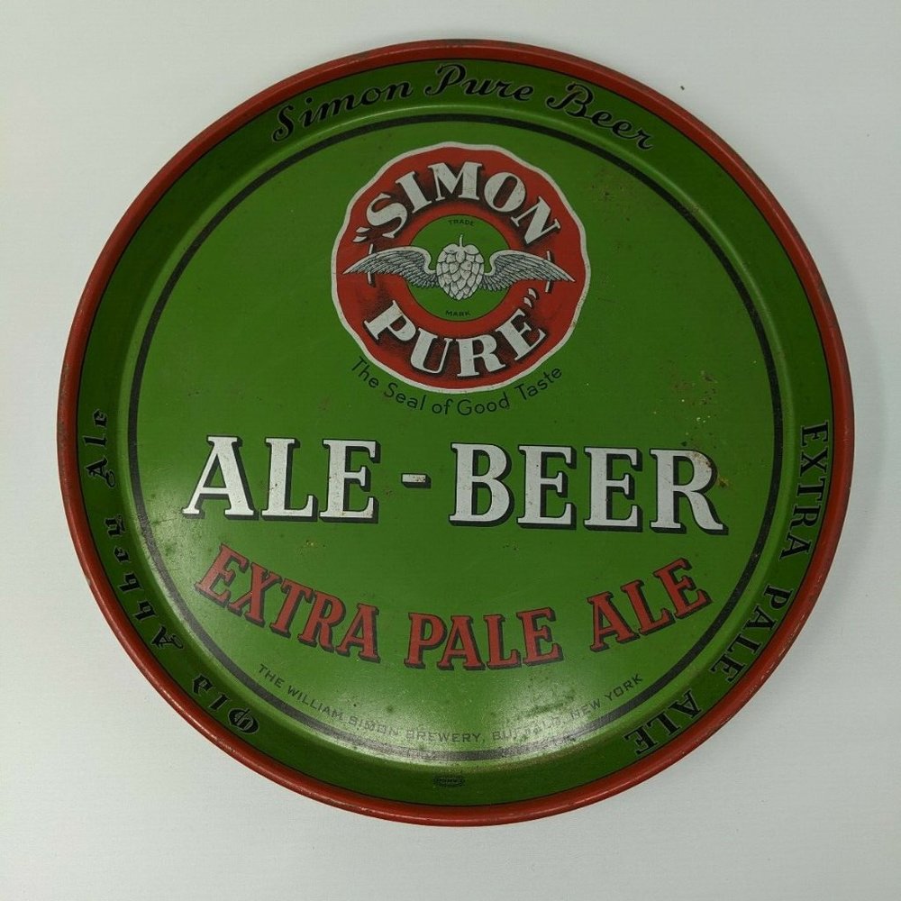 Vintage Canco Simon Pure Beer Advertising Tray D.1